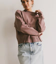 Ribbed hem top in mauve