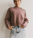 Round neck top in mauve