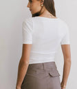Ribbed top in white