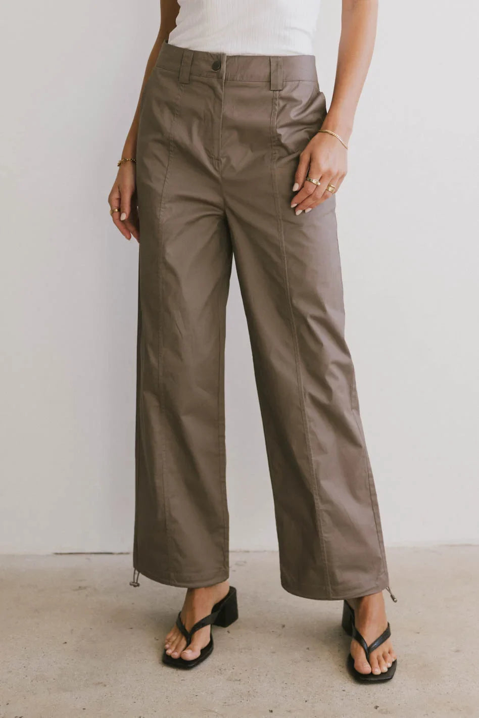 High rise pants in mauve