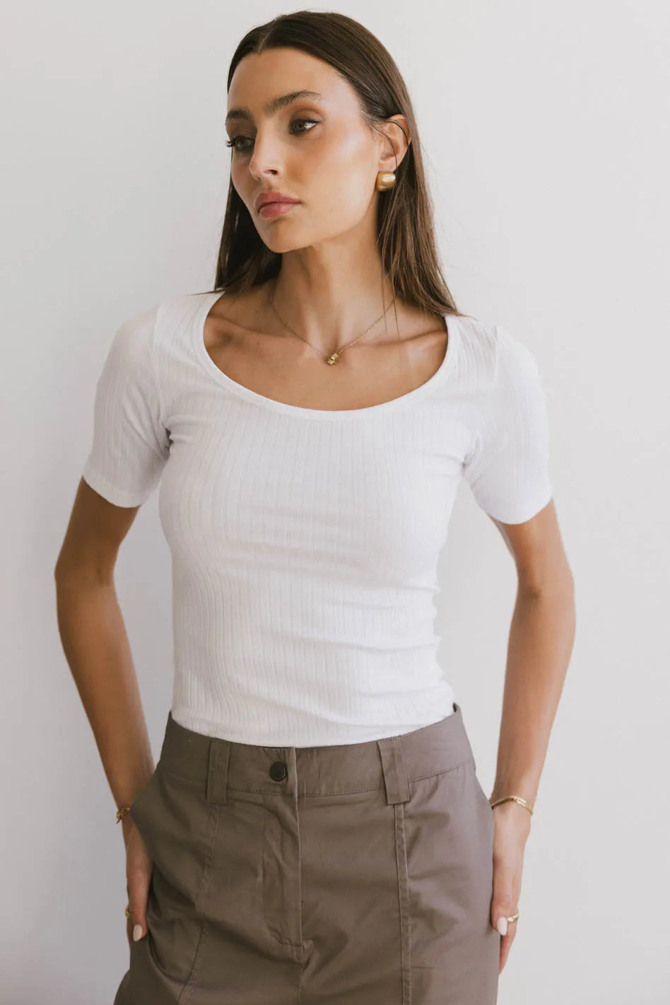 Knit top in white