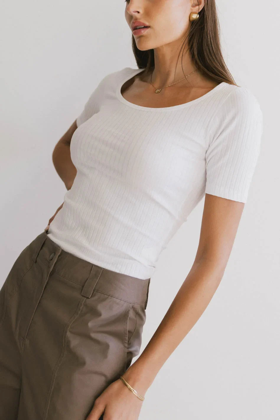 Short sleeves top in white
