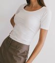 Short sleeves top in white