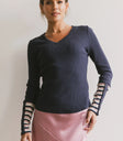 V-Neck top in navy
