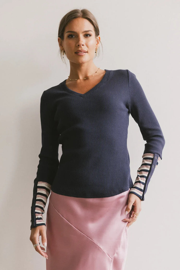 V-Neck top in navy