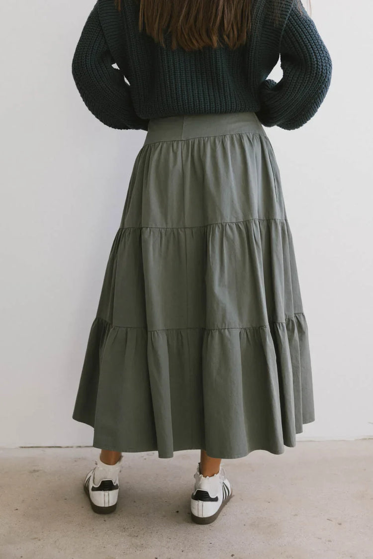 Plain color skirt in sage