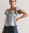 Short sleeves denim top