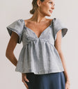 Heart neck denim top