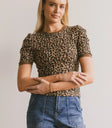 Knit top in leopard print