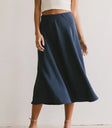 Woven skirt in navy