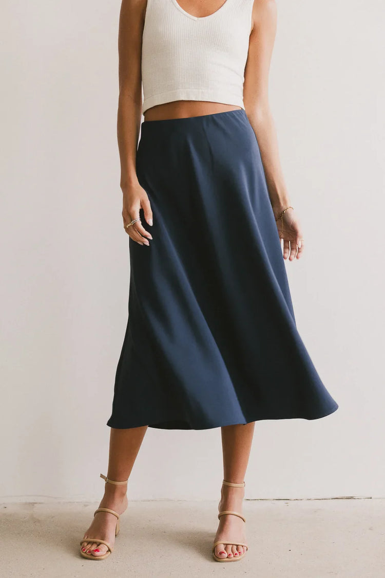 Woven skirt in navy