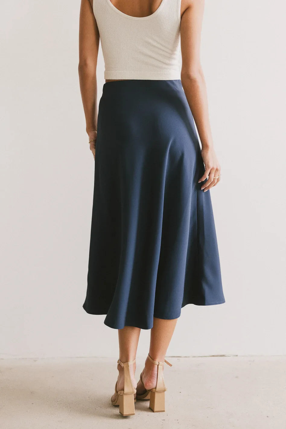 Plain color skirt in navy