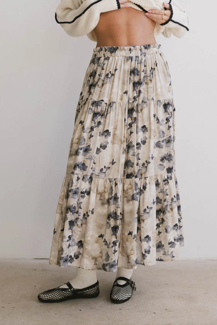 Elastic waist skirt in blue