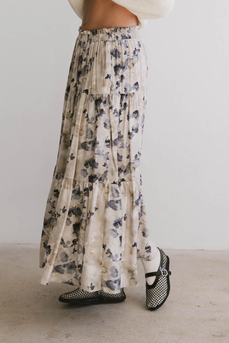 Woven skirt in blue