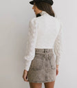 Textured top in ivory
