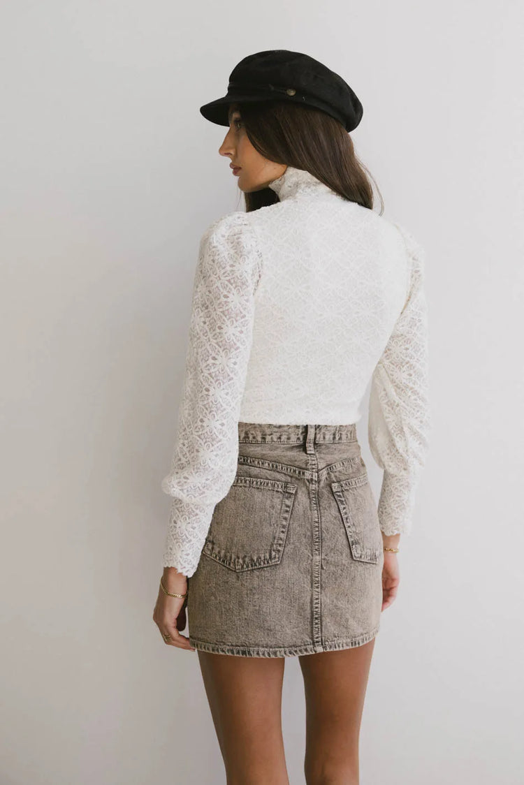 Textured top in ivory