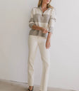 Straight legs pants in cream