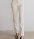 High rise denim pants in cream