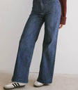 High rise pants in medium wash