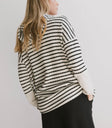 Striped hoodie in black