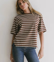 Round neck top in brown