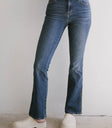 Medium wash denim pants