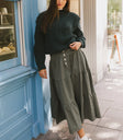 Tiered maxi skirt in sage