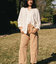 white button up top