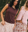 Round neck top in brown