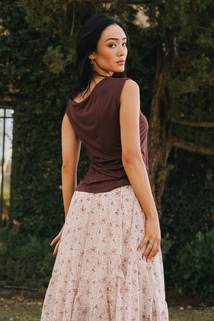 Plain color top in brown