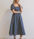 Polka dot dress in navy