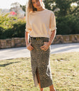 Two hand pockets leopard print skirt