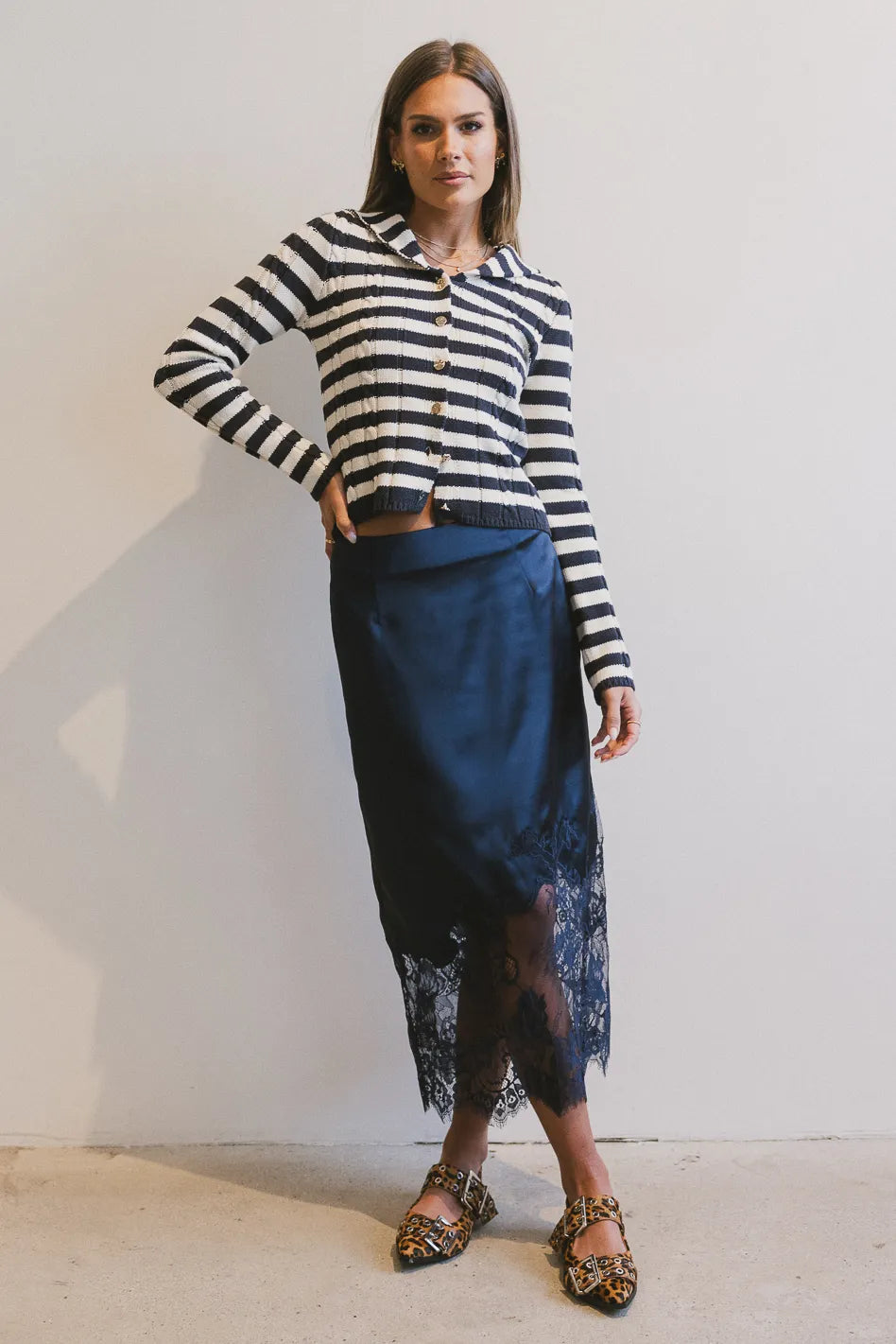 Midi skirt in navy