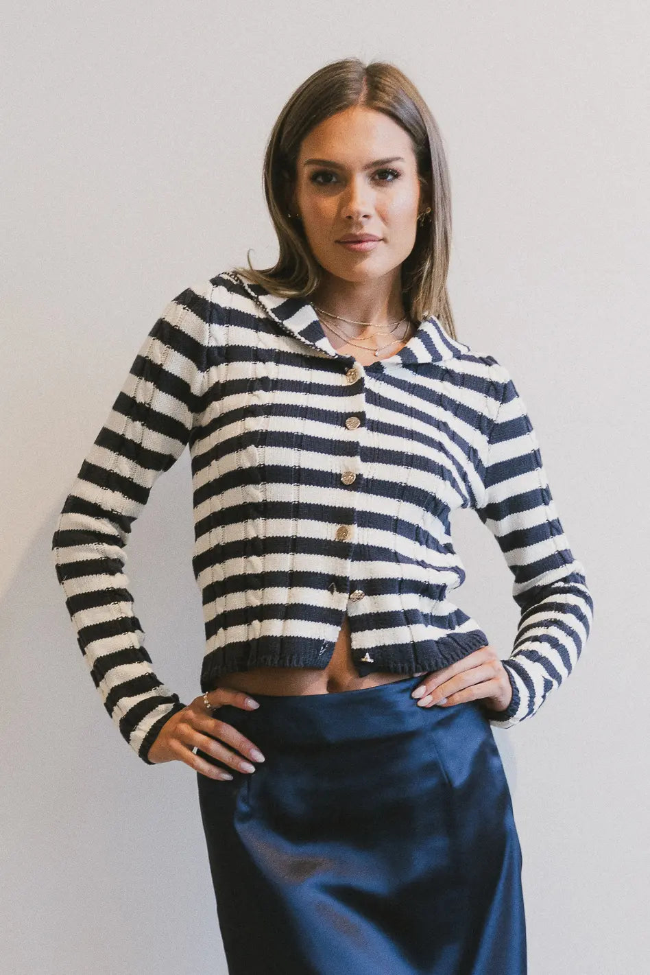 Striped sweater in navy