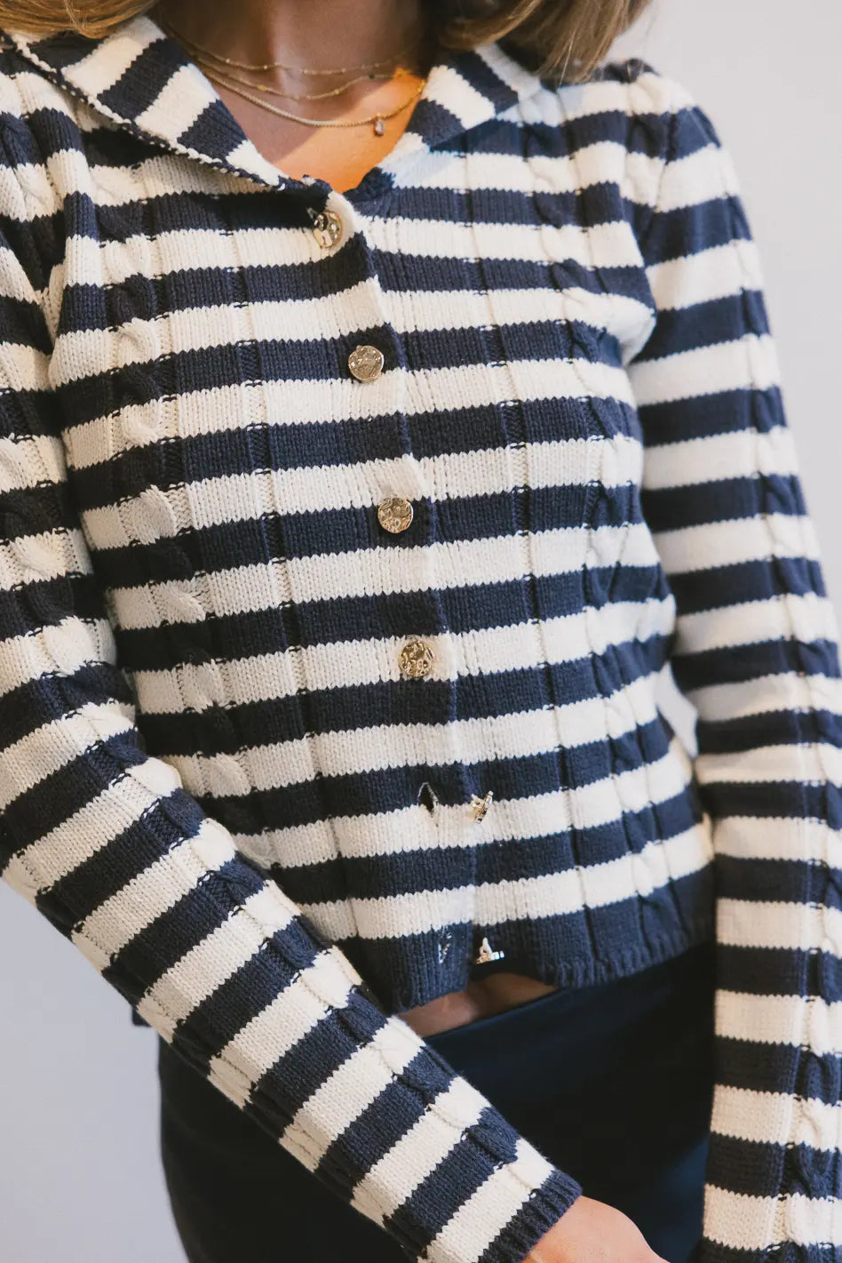 Knit top in navy