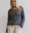 Round neck top in navy