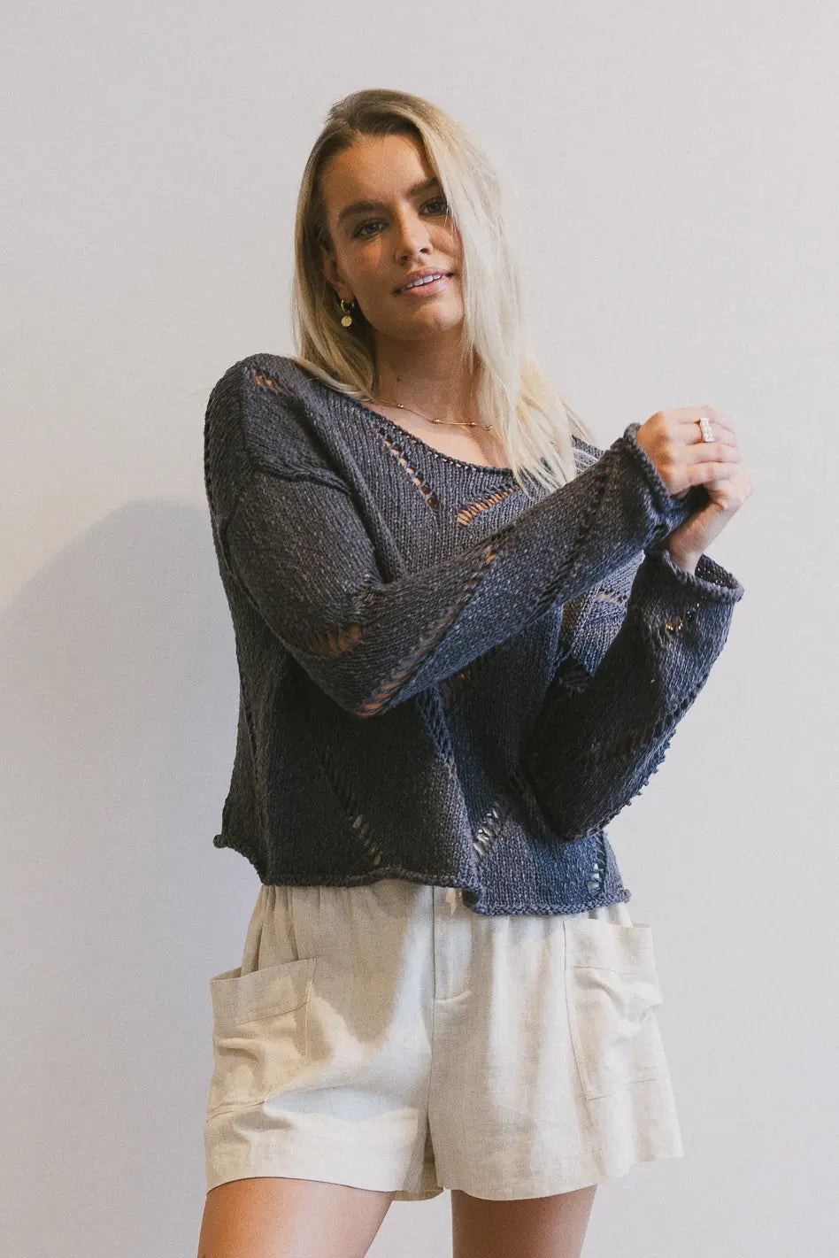 Long sleeves top in navy