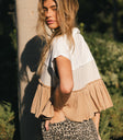 Short sleeves top in brown