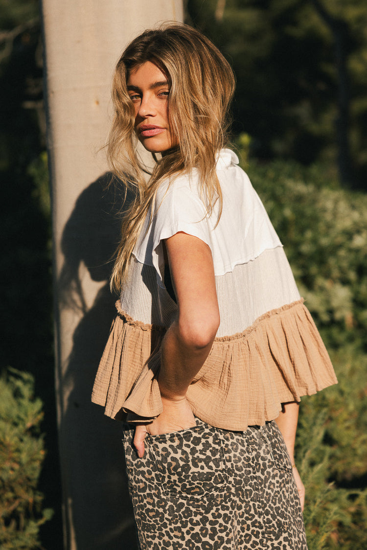 Short sleeves top in brown