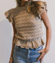 Crocheted top in tan