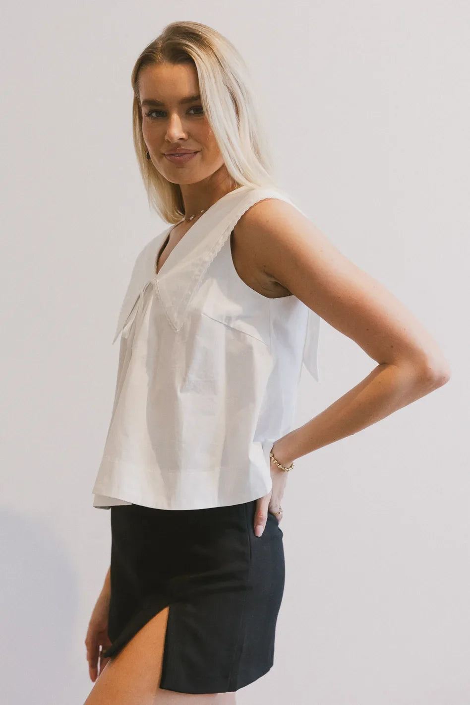 Short sleeves top in white