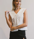 Collared top in white