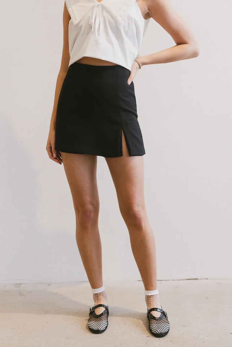 Mini skort in black