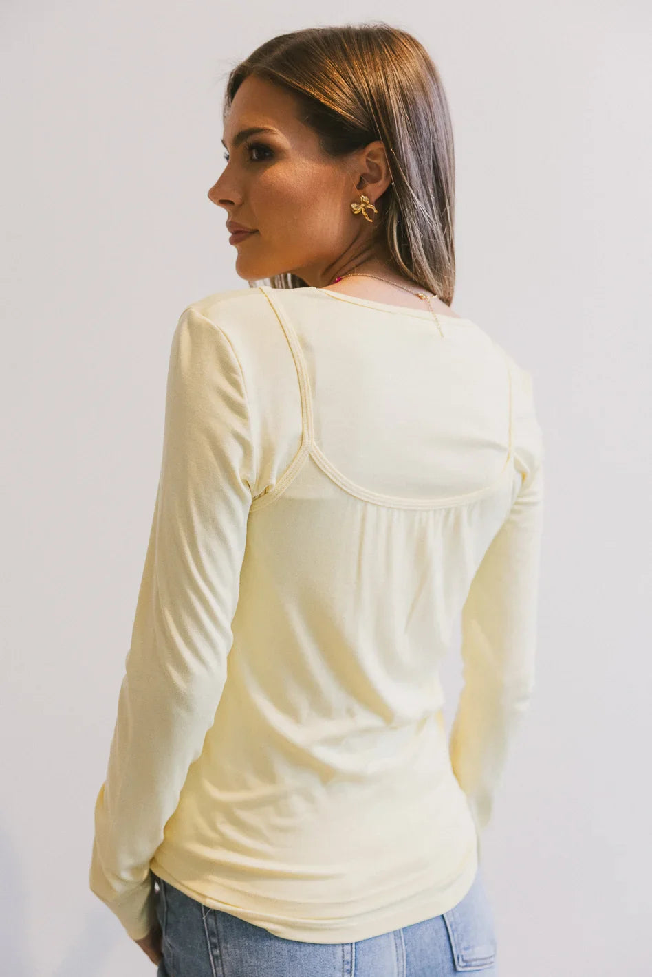 Plain color top in yellow