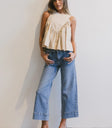 Sleeveless top in tan