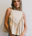 Round neck top in tan