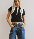 Mid crop top in black