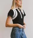 Short sleeves top in black