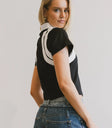 Black top combined with white color