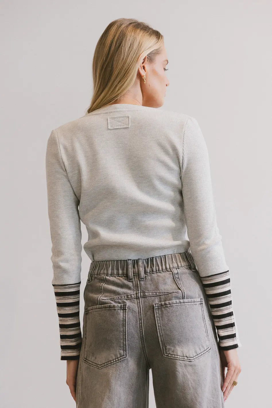 Plain color top in grey